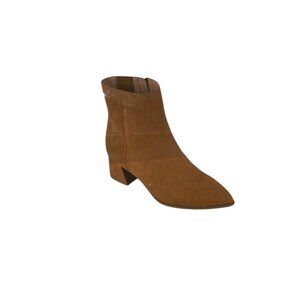 A New Day Camel Pointed Toe Block Heel Ankle Boots – Style 096105750